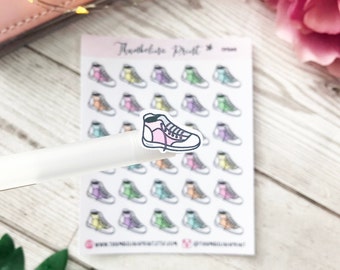 Trainers Planner Stickers | Decorative & Functional Planning | Sneakers | Workout Stickers | Running | Fitness | Mini Icons | Icons Stickers