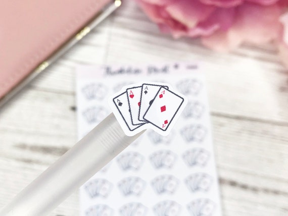 Playing Cards Planner Stickers | Decorative & Functional Planning | Poker | Card Games | Game Night | Icon Stickers | Solitaire | Bridge