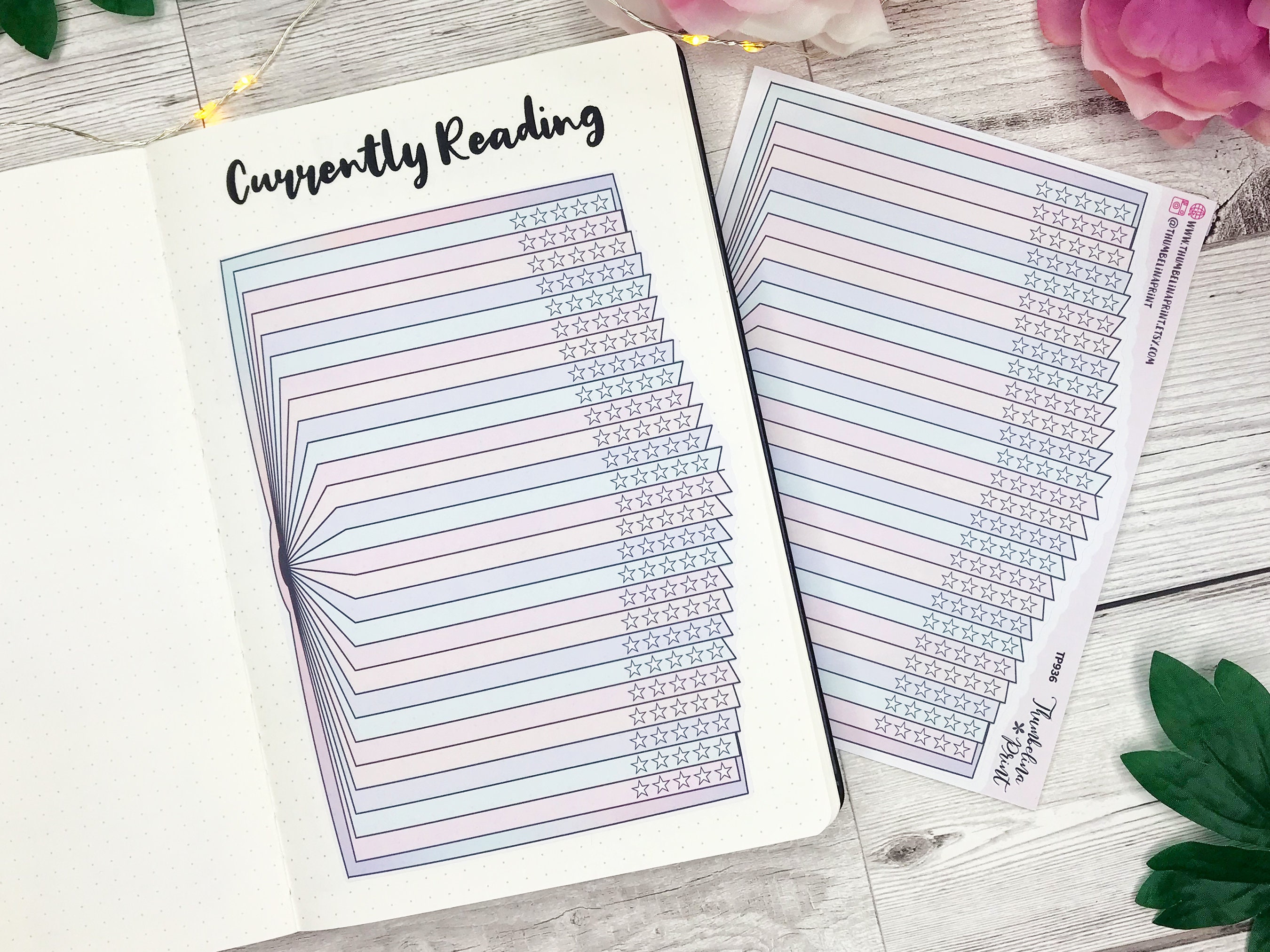 Book Tracker Review Planner Sticker | Decorative & Functional Planning | Pastel Candy Colour Palette | Bullet Journal | Notes Page | Reading