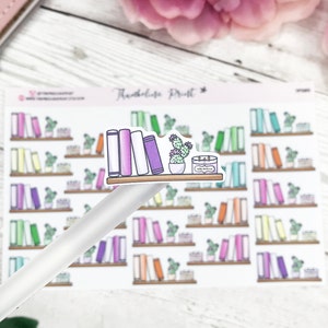 Mini Bookshelf Planner Stickers | Decorative & Functional | Reading | Books | Book Icons | Icon Stickers | Reading Stickers | Book Stickers