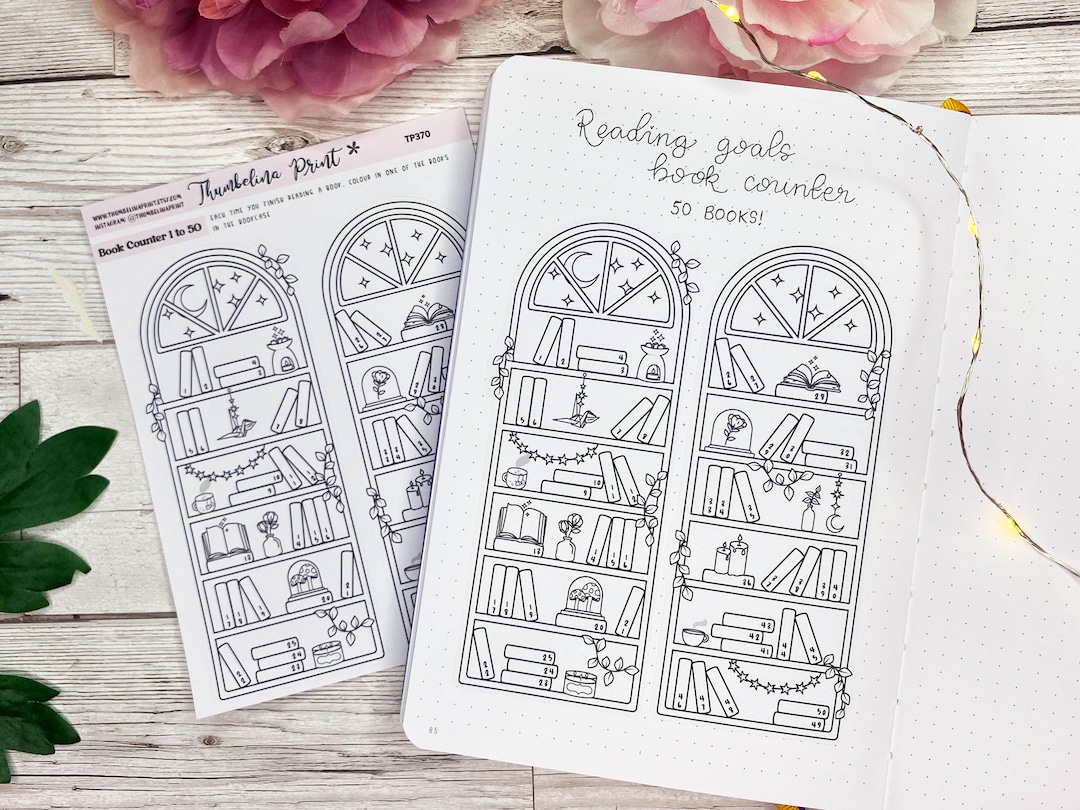 Book Counter Shelves 1 to 50 Journal Stickers | Decorative & Functional ...