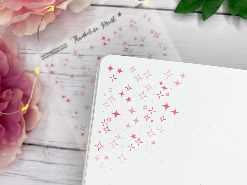 Red Star Cluster Transparent Stickers | Decorative & Functional ...
