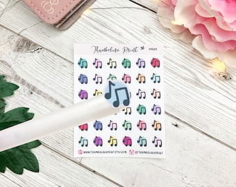 Music Note Planner Stickers | Decorative & Functional Planning | Music Lesson | Concert | Gig | Festival | Icon Stickers | Mini Icons