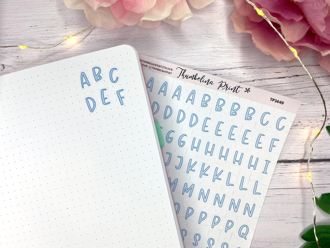 Sky Blue Alphabet Journal Stickers | Decorative & Functional Planning ...