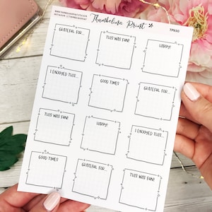 Dankbaarheidsstickers | Decoratieve en functionele planning | Planner | Dagboek | Notitiepagina | Dankbaar voor | Journalen | Geheugendagboek