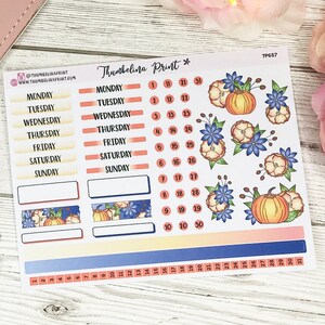 October Floral Weekly Planner Stickers | Decorative & Functional Planning | Bullet Journal | TN | Monthly Theme | Monthly Kit | Weekly Kit