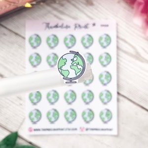 Wereldbol plannerstickers | Decoratieve en functionele planning | Reizen | Wereld | Geografie | Reisstickers | Kaart | Minipictogrammen | Pictogrammenstickers