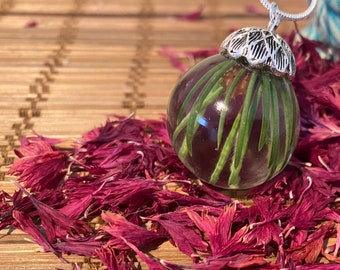 Pinetree Christmas Necklace - Resin with Silver Cap