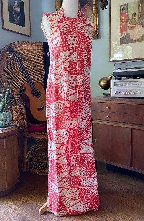 Vintage 60s Satin Polka-Dot Dress