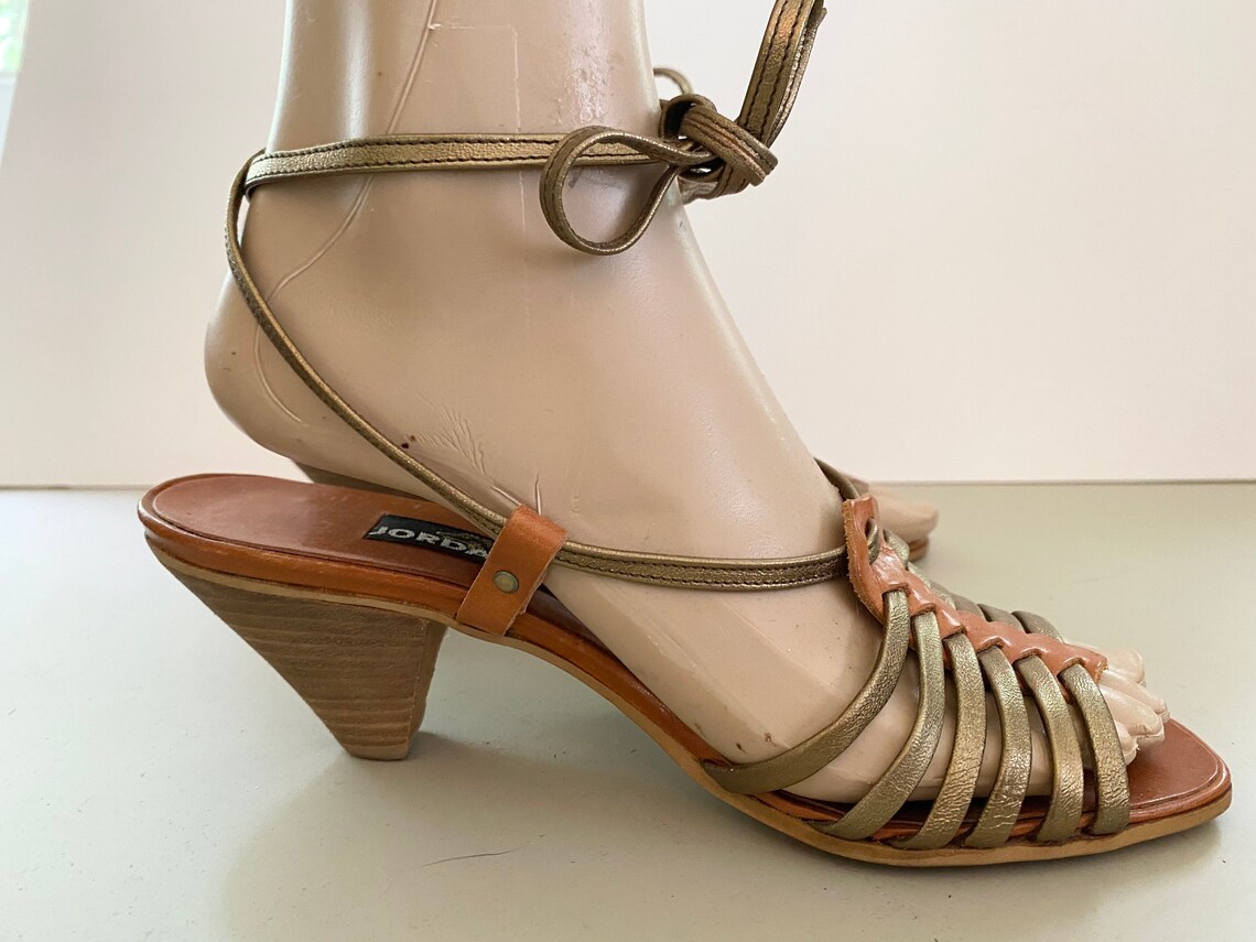 dark tan heeled sandals