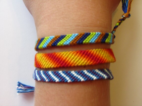 Candy Stripe Friendship Bracelets Etsy