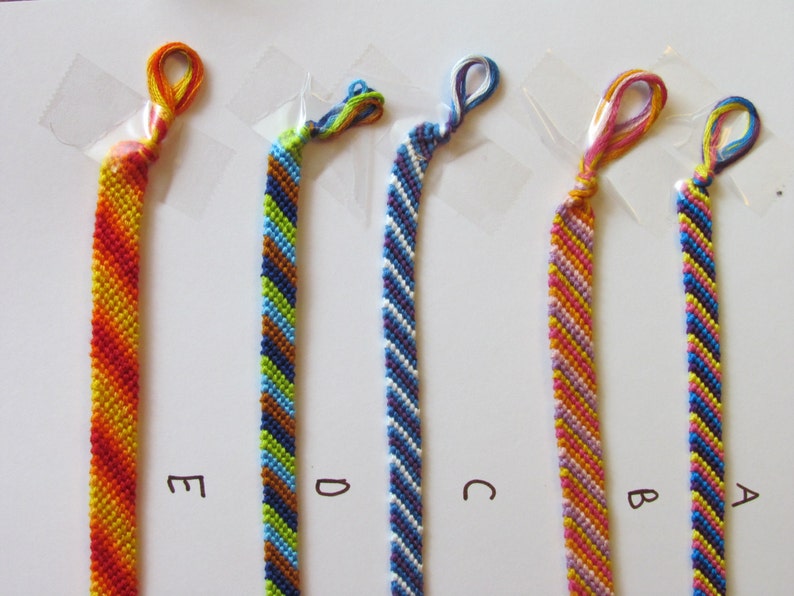 Candy Stripe Friendship Bracelets Etsy