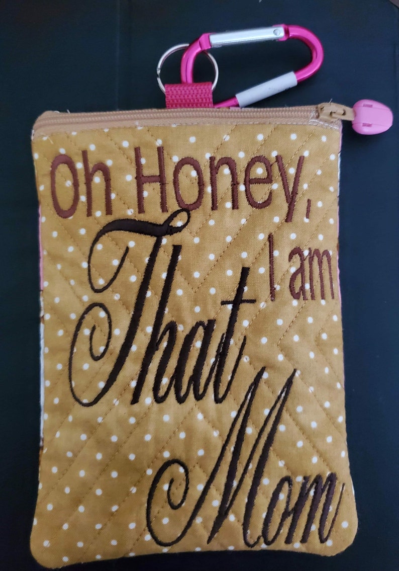 mini wallet for walker or crutches; receipt organizer; quick travel tote; quick gift bag Oh Honey I am That Mom Chihuahua Dog Pouch