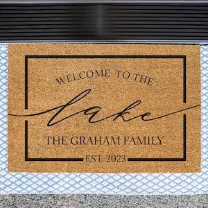 Welcome To The Lake Personalized Doormat, Lake House Doormat, Lake Decor, Outdoor Welcome Mat, Custom Rug, Personalized Doormat