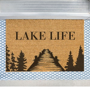 Lake Life Dock Doormat / Welcome Mat / Summer / Summertime / Wedding Gift / Birthday / Housewarming / Cottage / Cabin / Vacation Home