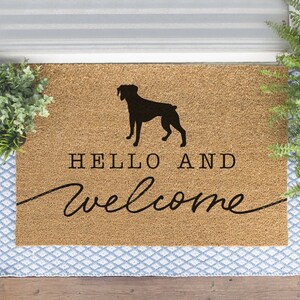 Boxer Welcome Mat, German Boxer Doormat, Cute Dog Door Mat, Animal Front Doormat, Dog Breed Outdoor Rug, Dog Lover Gift, Custom Mat