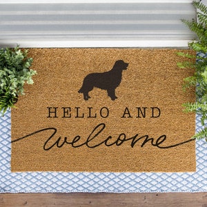 Golden Retriever Welcome Mat, Golden Retriever Doormat, Cute Dog Door Mat, Animal Front Doormat, Dog Breed Outdoor Rug, Dog Lover Gift