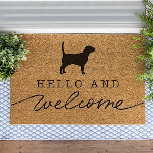 Beagle Welcome Mat, Beagle Doormat, Cute Dog Door Mat, Animal Front Doormat, Dog Breed Outdoor Rug, Dog Lover Gift, Custom Mat