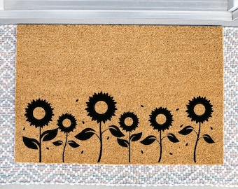 Sunflower Doormat, Fall Welcome Mat, Autumn Front Door Mat, Sunflower Outdoor Mat, Thanksgiving Doormat, Cute Doormat, Fall Doormat, Flower