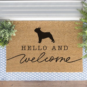 Bulldog Welcome Mat, French Bulldog Doormat, Cute Dog Door Mat, Animal Front Doormat, Dog Breed Outdoor Rug, Dog Lover Gift, Custom Mat