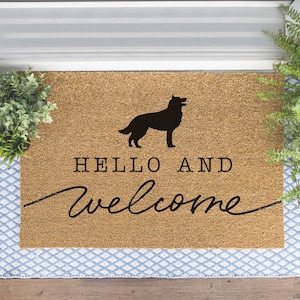 German Shepherd Doormat, Alsatian Welcome Mat, Cute Dog Door Mat, Animal Front Doormat, Dog Breed Outdoor Rug, Dog Lover Gift, Custom Mat