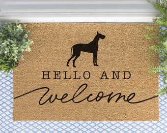 Great Dane Welcome Mat, Great Dane Doormat, Cute Dog Door Mat, Animal Front Doormat, Dog Breed Outdoor Rug, Dog Lover Gift, Custom Mat