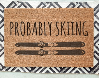 Wahrscheinlich Skifahrer Fußmatte / Langlauf Fußmatte / Winter / Geschenk Draußen / Geschenk Skifahrer / Langlauf Ski / Langlauf