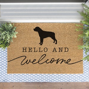 Rottweiler Welcome Mat, Rottweiler Doormat, Cute Dog Door Mat, Animal Front Doormat, Dog Breed Outdoor Rug, Dog Lover Gift, Custom Mat