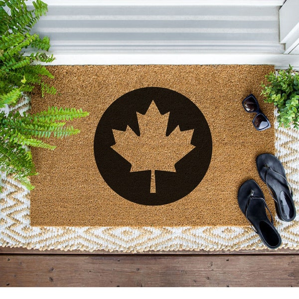 Canadian Maple Leaf Doormat, Canada Flag Door Mat, Gift for Canadian, Patriotic Gift, Coir Mat, Canada Welcome Mat, Front Door Mat, Olympics