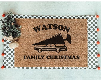 Last Name Family Christmas Doormat / Griswold Family Christmas Door Mat / Christmas Vacation Movie / Christmas Gift / Holiday Decor