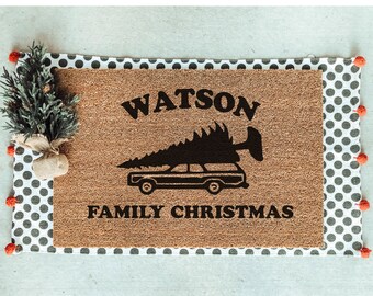 Nom de famille Paillasson de Noël de la famille / Paillasson de Noël de la famille Griswold / Film de vacances de Noël / Cadeau de Noël / Décoration de Noël