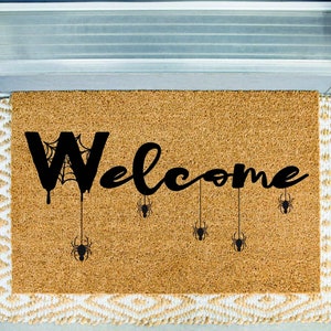 Spider Doormat, Halloween Welcome Doormat, Scary Welcome Mat, Creepy Front Door Mat, Pumpkin Doormat, Cute Doormat, Halloween Doormat