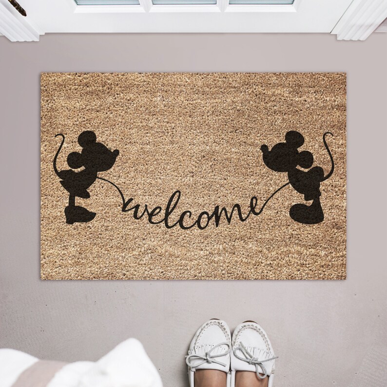 Mickey and Minnie Mouse Doormat Disney Door Mat Etsy