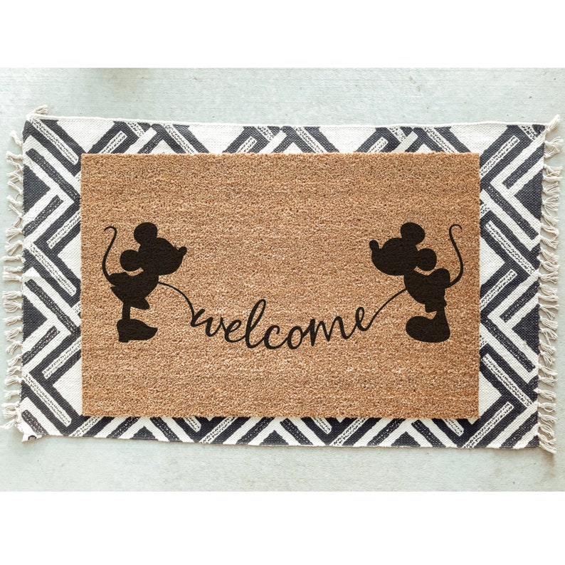 Mickey and Minnie Mouse Doormat / Disney Door Mat / Etsy