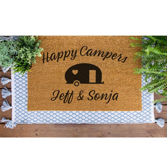 Happy Campers Custom Doormat / Welcome Mat / RV / Recreational 