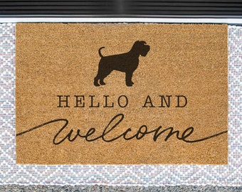 Schnauzer Doormat, Schnauzer Welcome Mat, Cute Dog Door Mat, Animal Front Doormat, Dog Breed Outdoor Rug, Dog Lover Gift, Custom Mat