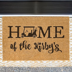 Golf Cart Doormat / Golfers Door Mat / Gift for Golfers / Birthday Gift / Fathers Day Gift / Gift for Dad / Housewarming Gift / Hostess Gift