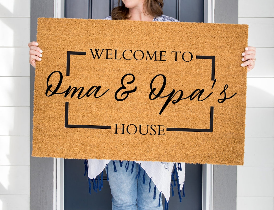 Grandparent Door Mat, Personalized Door Mat, Custom Coir Mat