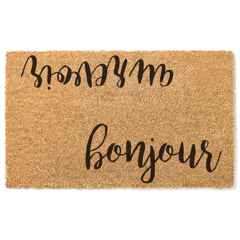 Bonjour Au Revoir Doormat / French Door Mat / En Francais / Etsy