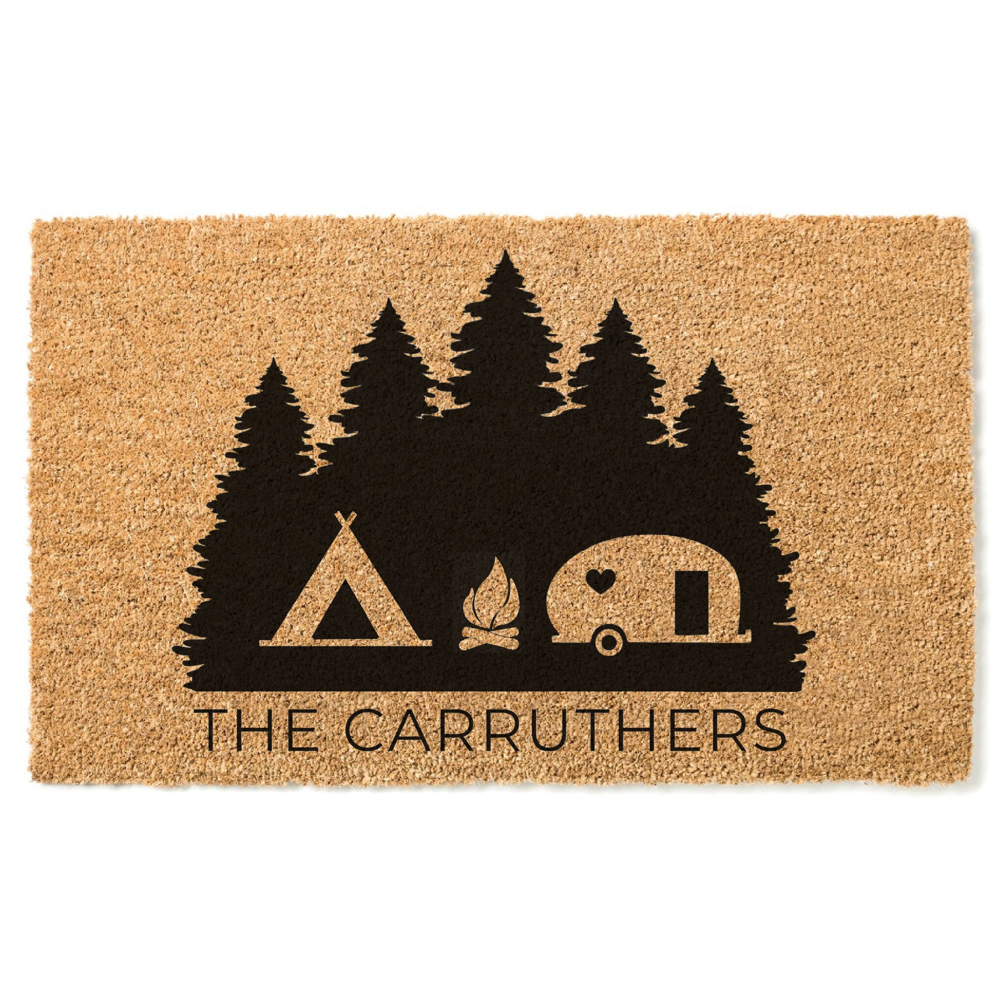 Camper and Tent on Trees Doormat / Mat / Door Mat / Etsy