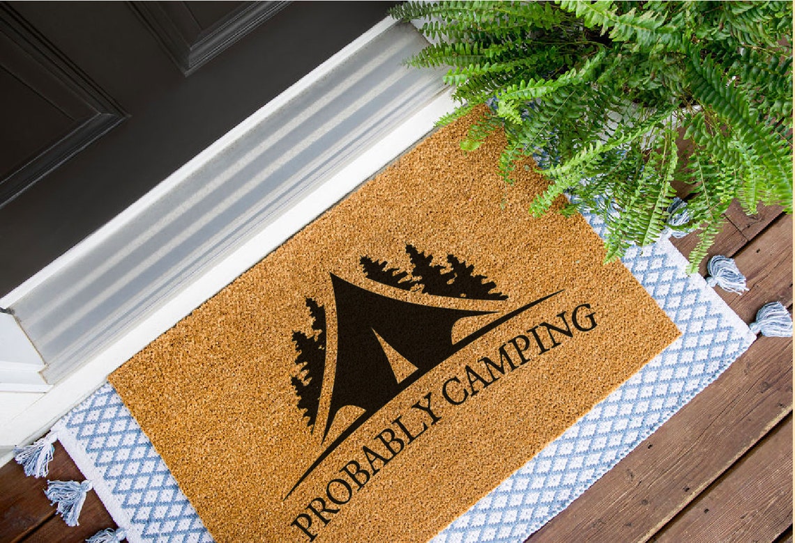 Probably Camping Doormat / Camping Door Mat / Gift for Campers Etsy