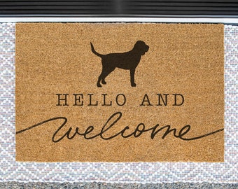 Bloodhound Doormat, Bloodhound Welcome Mat, Cute Dog Door Mat, Animal Front Doormat, Dog Breed Outdoor Rug, Dog Lover Gift, Custom Mat