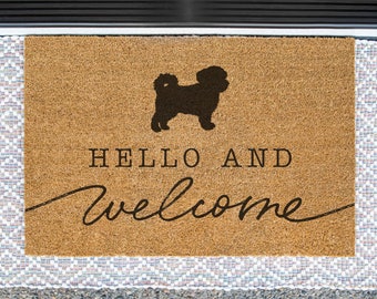 Havanese Doormat, Havanese Welcome Mat, Cute Dog Door Mat, Animal Front Doormat, Dog Breed Outdoor Rug, Dog Lover Gift, Custom Mat