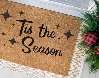 Tis the Season Doormat, Christmas Door Mat, Holiday Gift, Holiday Decor, Christmas Decor, Holiday Doormat, Christmas Porch, Front Door Mat