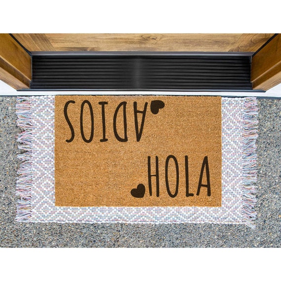 Hola Adios Doormat / Spanish Door Mat / Espanol / Housewarming Etsy