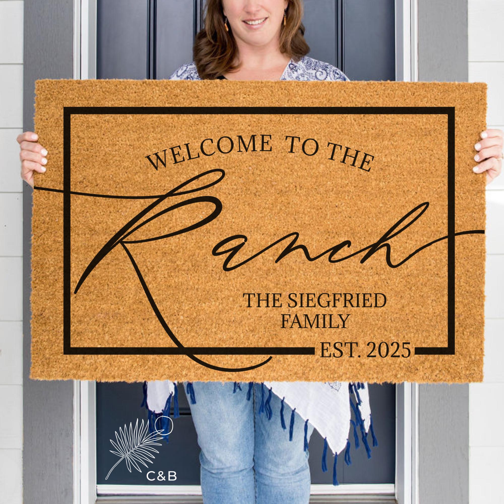 G Ranch Mat Welcome to the Ranch Personalized Doormat, Ranch House Doormat, Ranch ...