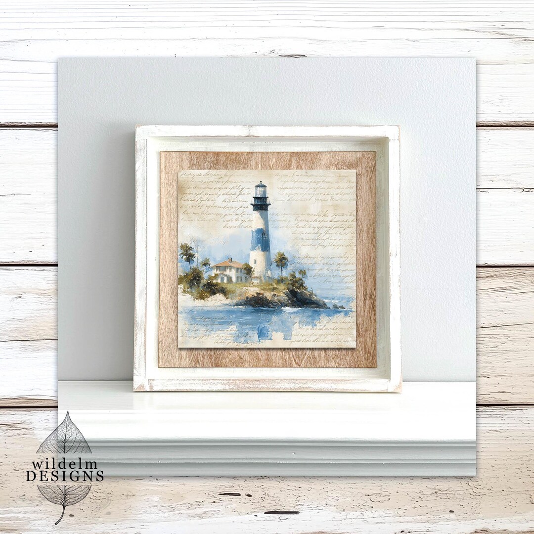 Lighthouse Wall Art Print, Coastal Nautical Home Décor, Ocean ...