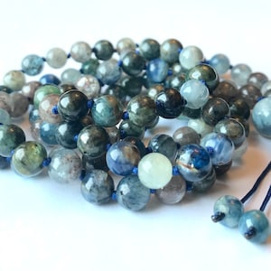Rare! Multi Color Kyanite Mala Necklace, Mala Beads, Meditation Mala, Yoga Jewelry, Mantra Mala, Prayer Beads, Energizing, Chakra Mala