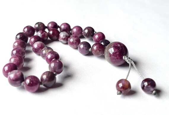 Red Tourmaline Mini Pocket Mala, 27 Mala beads, Meditation Mala, Prayer Beads, Yoga Beads, Healing, Protesting, Energizing