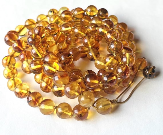 Mexican Chiapas Amber Mala Necklace, 108 Mala Beads, Prayer Beads, Meditation Mala, Yoga Jewelry, Mantra Mala, Japa Mala, Buddhist Mala